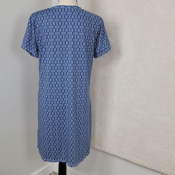 Cabana Life Blue Palms UPF 50+ Shift Travel Swim Cover Up Dress Sz M - Picture 3 of 11